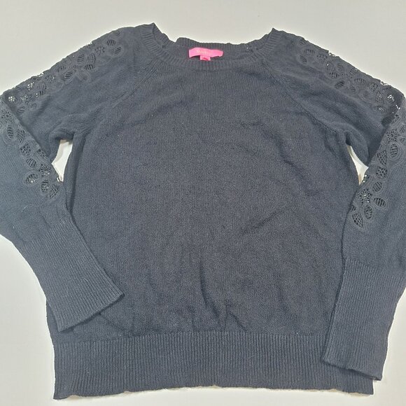 Lilly Pulitzer Sweaters - Lilly Pulitzer black lace sweater size large
